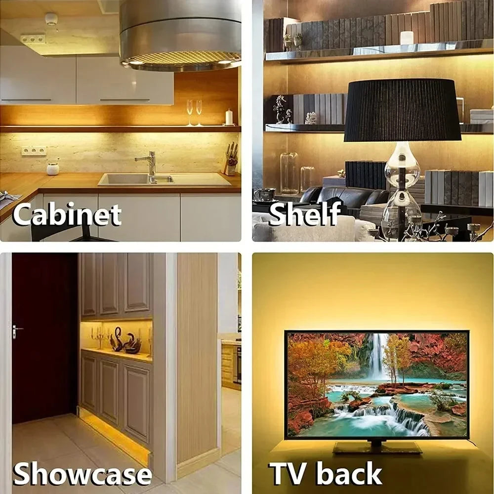 USB 60 LED Strip Lights for Room Home Decor with Sensor