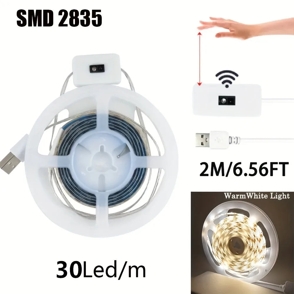 USB 60 LED Strip Lights for Room Home Decor with Sensor