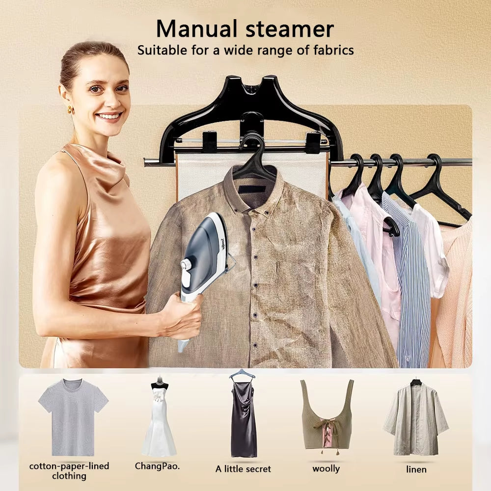 Portable Steam Hanging Iron 1000W Steam Maker Travel Handheld Garment Steamer Overheat Protection with Brush Head Included