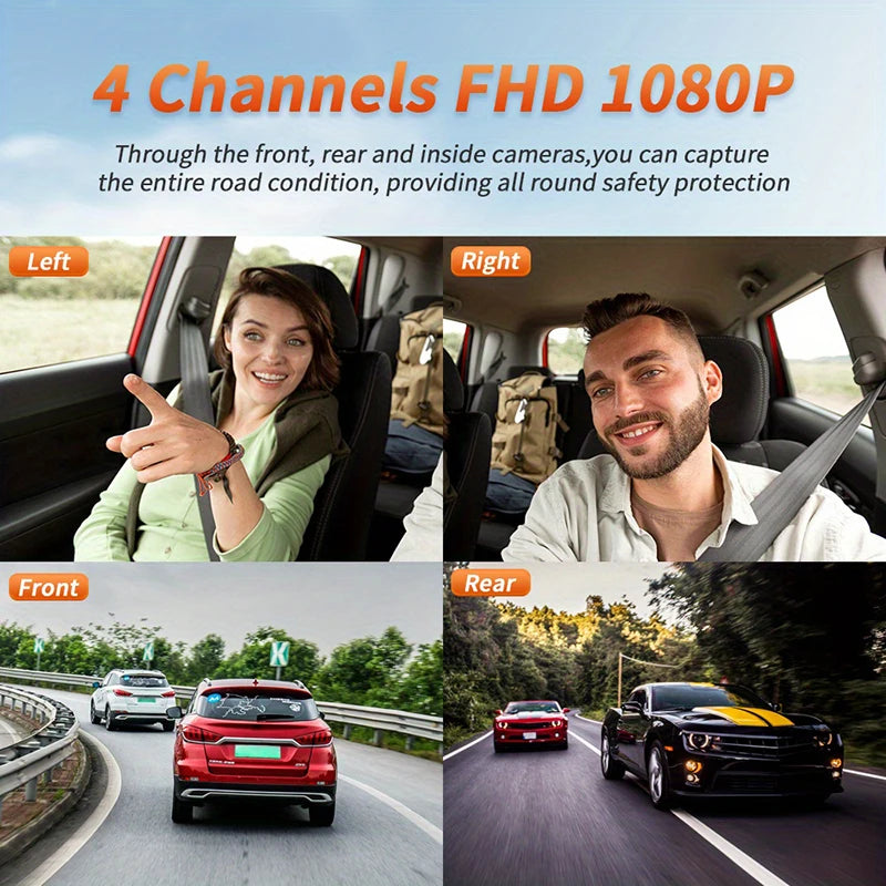 360° Car DVR 1080P Video Recorder Dash Cam for Car 3/4 Lens Front Right Rear View Camera Night Vision 24H Parking Monito Camera