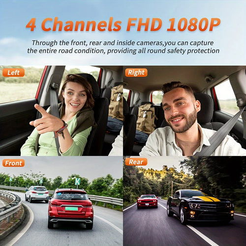 360° Car DVR 1080P Video Recorder Dash Cam for Car 3/4 Lens Front Right Rear View Camera Night Vision 24H Parking Monito Camera