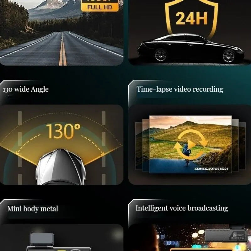 2K 1440P HD Wifi Dash Cam for Car DVR Camera Video Recorder Auto Night Vision WDR Voice Control Wireless 24H Parking Mode