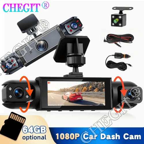 360° Car DVR 1080P Video Recorder Dash Cam for Car 3/4 Lens Front Right Rear View Camera Night Vision 24H Parking Monito Camera