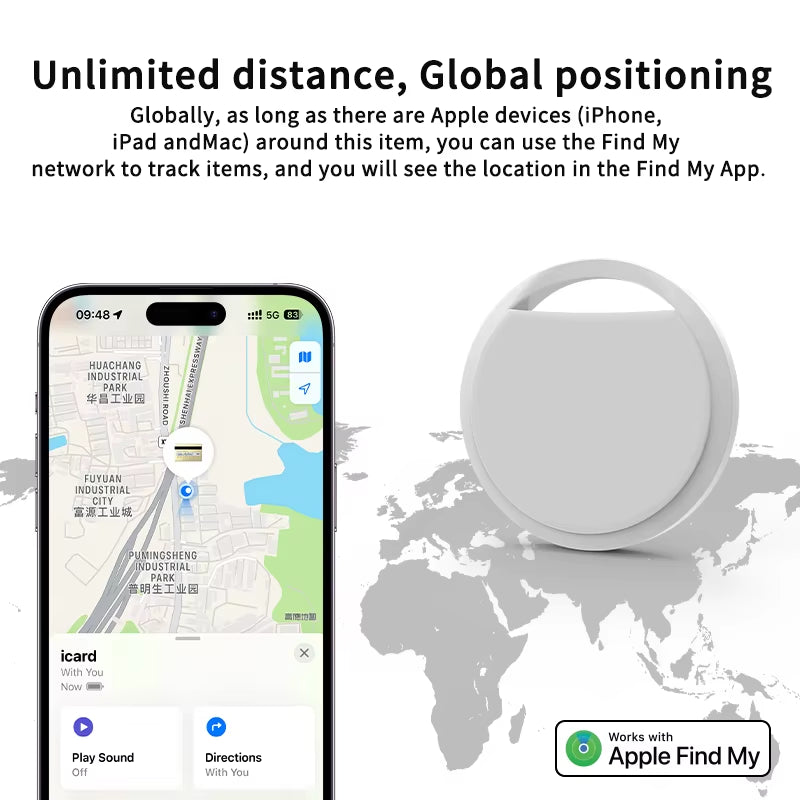 GPS Smart Air Tag Bluetooth Anti-Loss Device Smart Tracker for Keys Luggage Wallet Smart Tag Works with Apple Find My (Ios Only)
