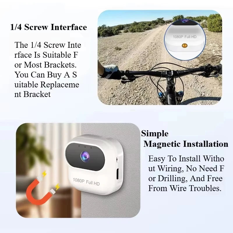 Wifi Mini Wireless Monitoring Smart Home Security Camera Pet Portable Outdoor Magnetic Camera Cycling Recorder Pocket Camera