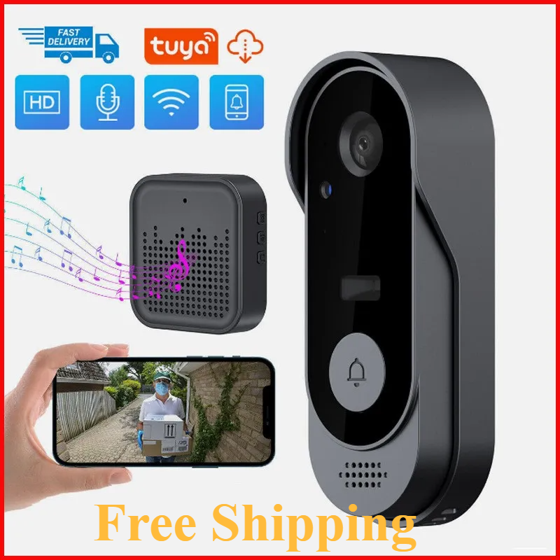 Tuya Doorbell with Camera Wireless Bundle Video Doorbell WIFI HD Outdoor Phone Door Bell Camera Security Video Intercom IR Nigh