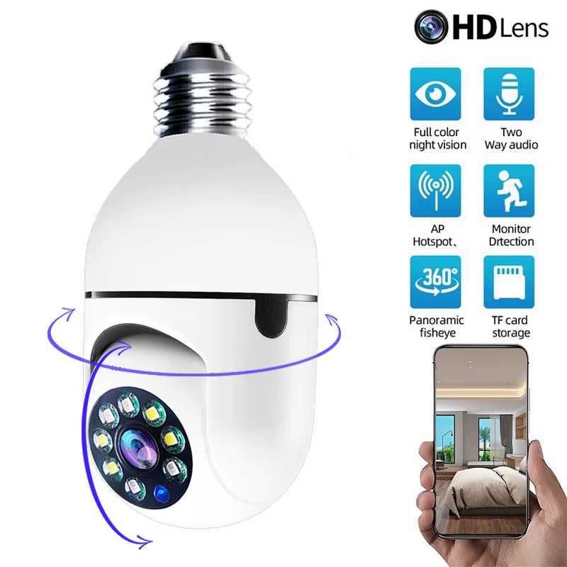 Wifi IP E27 Bulb Surveillance Camera Night Vision Wireless Home Camera CCTV Video Security Protection Baby Mini Cam