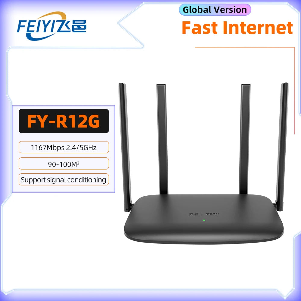Wifi Router 2.4G 5G Dual-Band Network 802.11Ac Wifi Amplifier Router