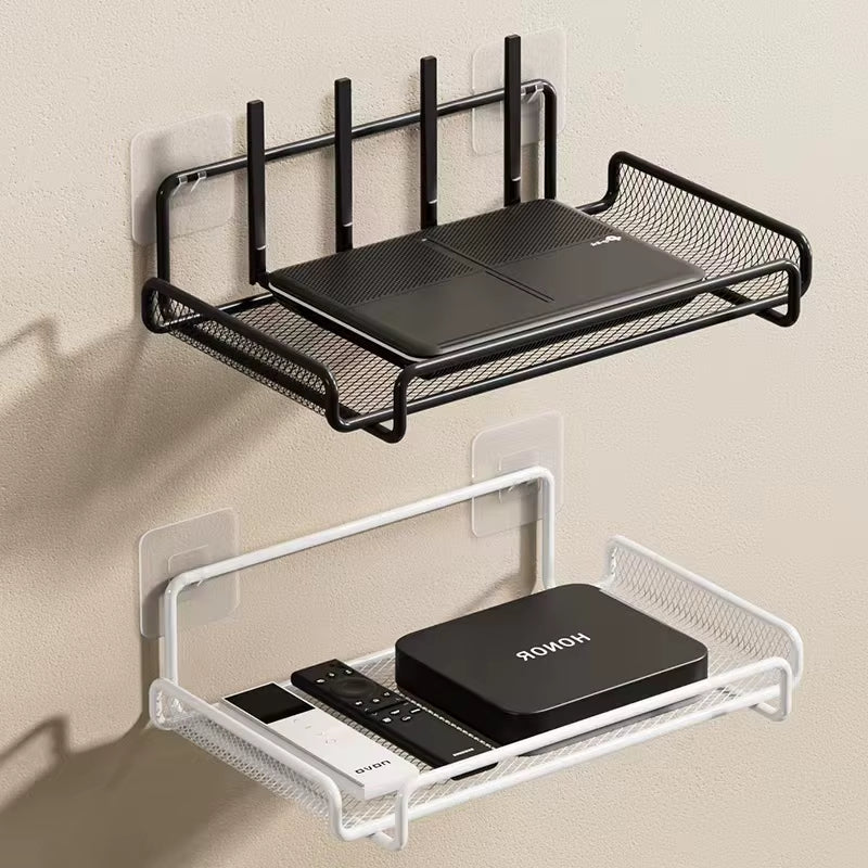 Wall-Mounted Router Shelf No-Drill - Stainless Steel 