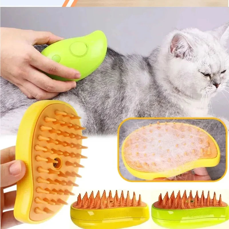 Pet Steam Brush Cat Dog Cleaning Steamy Spray Massage Beauty Comb 3 in 1 Hair Removal Grooming Supplies Pets Accessories