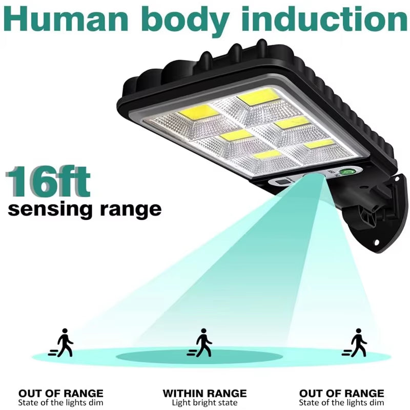 108/117 COB Solar Street Light Outdoor 4 Pack with 3 Mode Waterproof Motion Sensor Security Lighting LED Wall Lamp for Garden