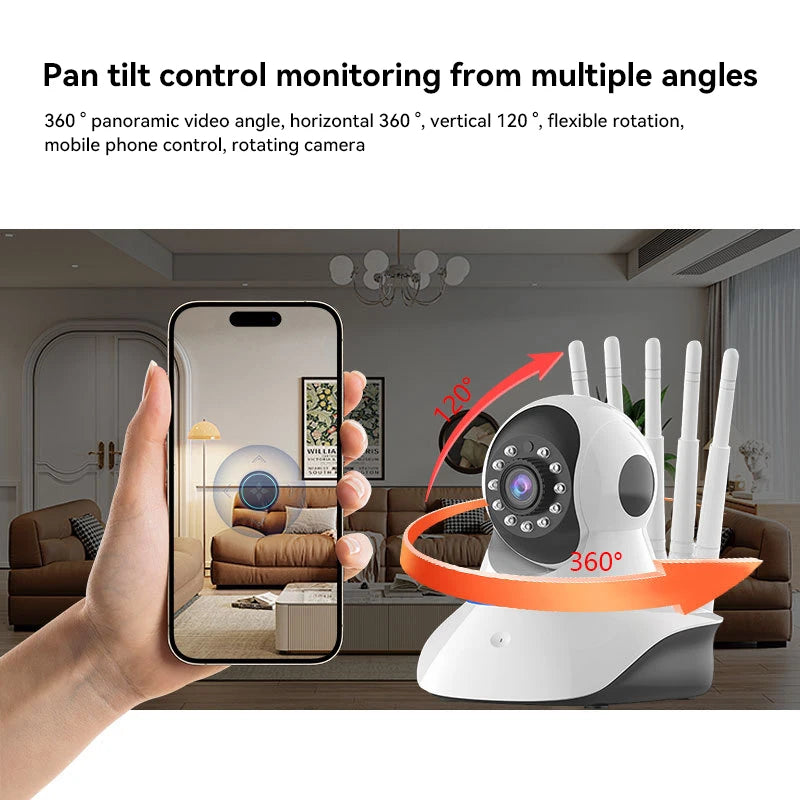 Wifi Camera 1080P HD Night Vision Baby Pet Safety Monitor 360Degree Rotation Auto Tracking Smart Home Security Protection 2025