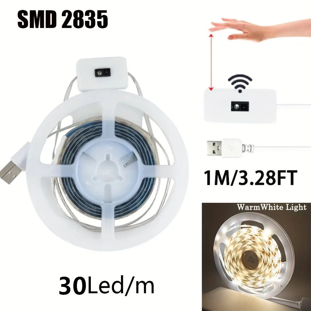 USB 60 LED Strip Lights for Room Home Decor with Sensor