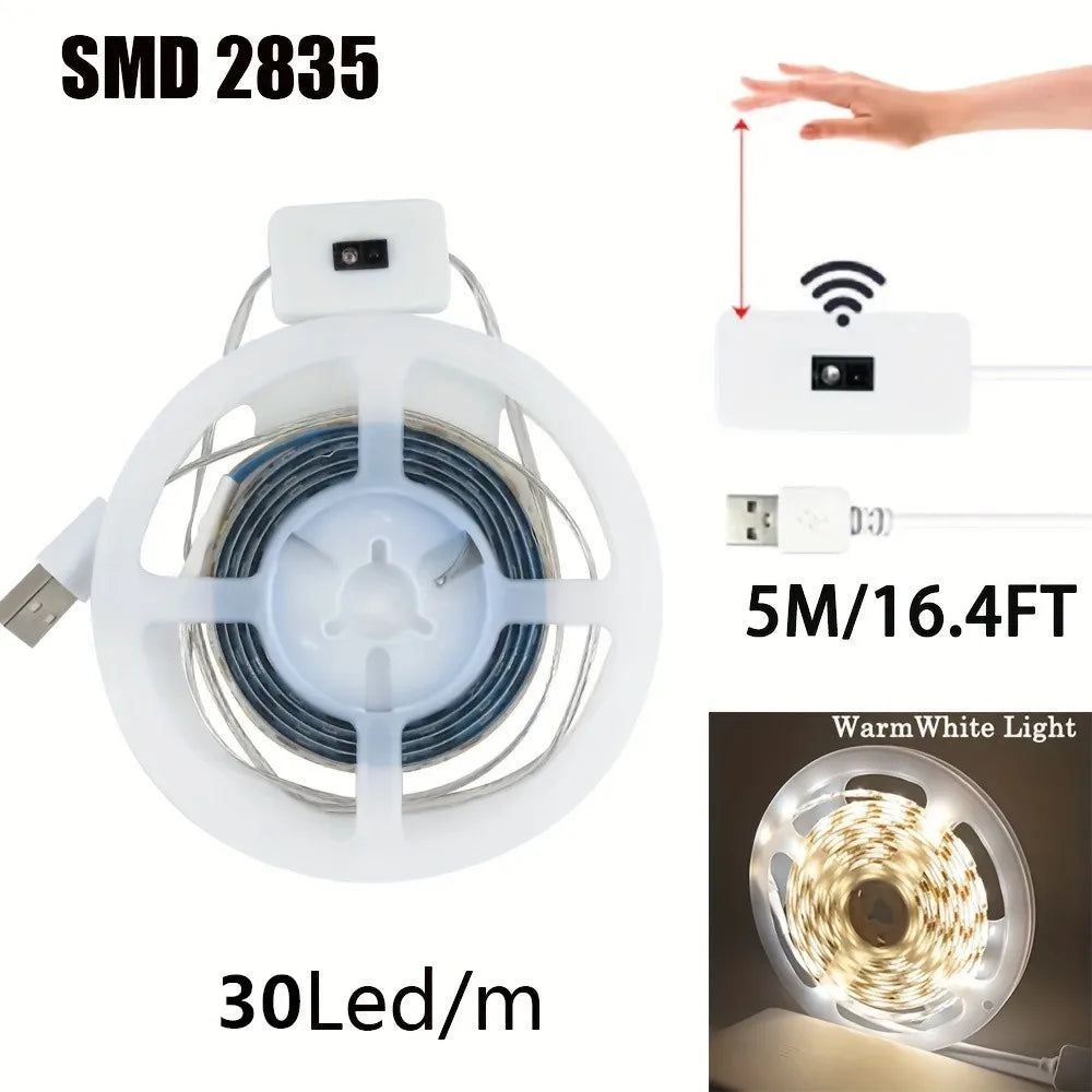 USB 60 LED Strip Lights for Room Home Decor with Sensor