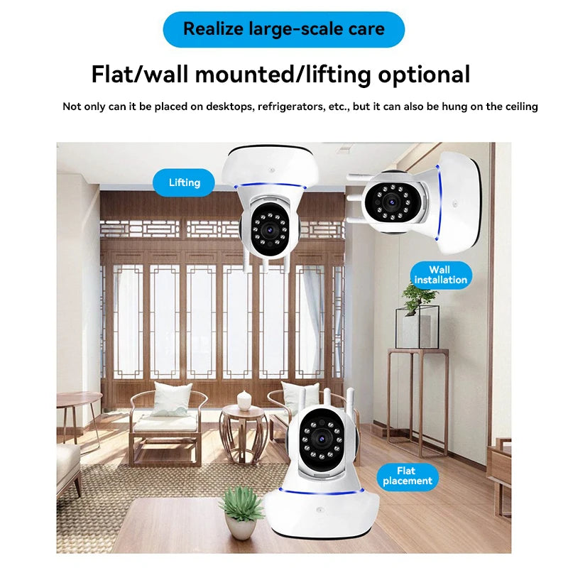 Wifi Camera 1080P HD Night Vision Baby Pet Safety Monitor 360Degree Rotation Auto Tracking Smart Home Security Protection 2025