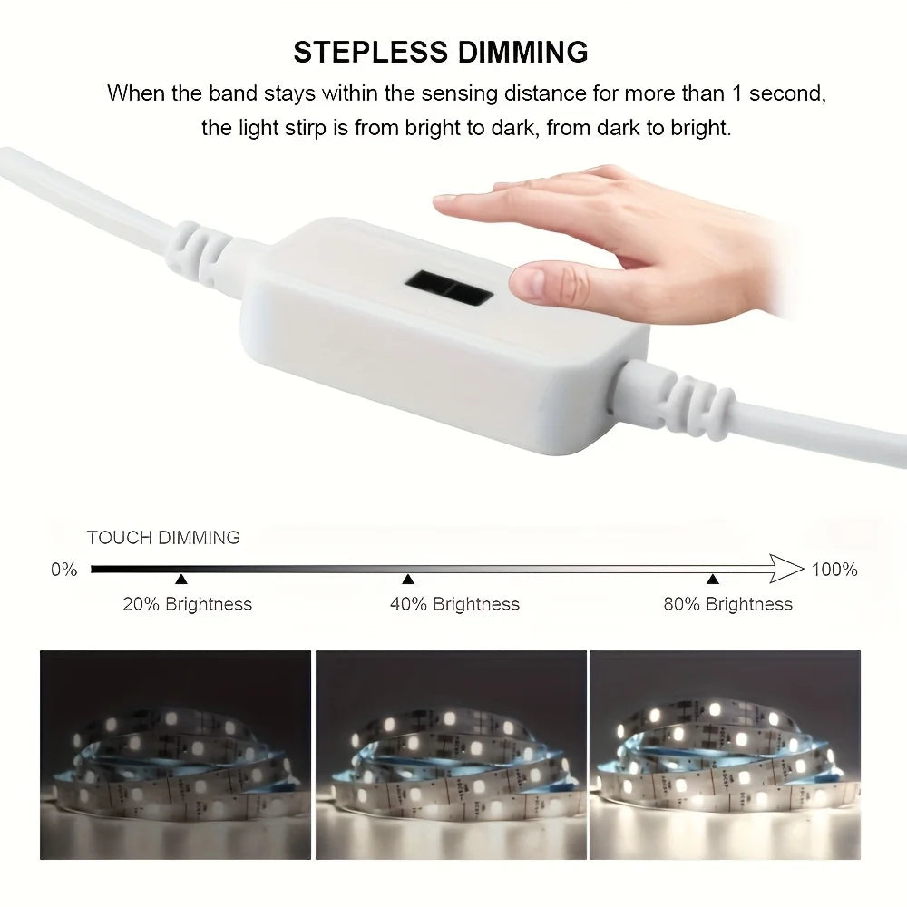 USB 60 LED Strip Lights for Room Home Decor with Sensor