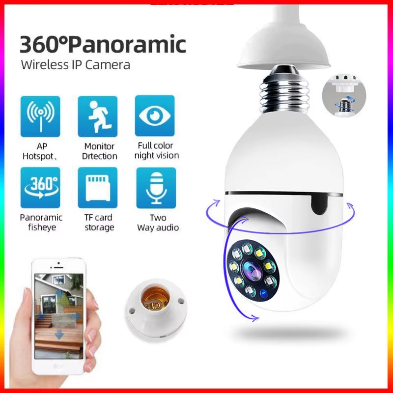 Wifi IP E27 Bulb Surveillance Camera Night Vision Wireless Home Camera CCTV Video Security Protection Baby Mini Cam
